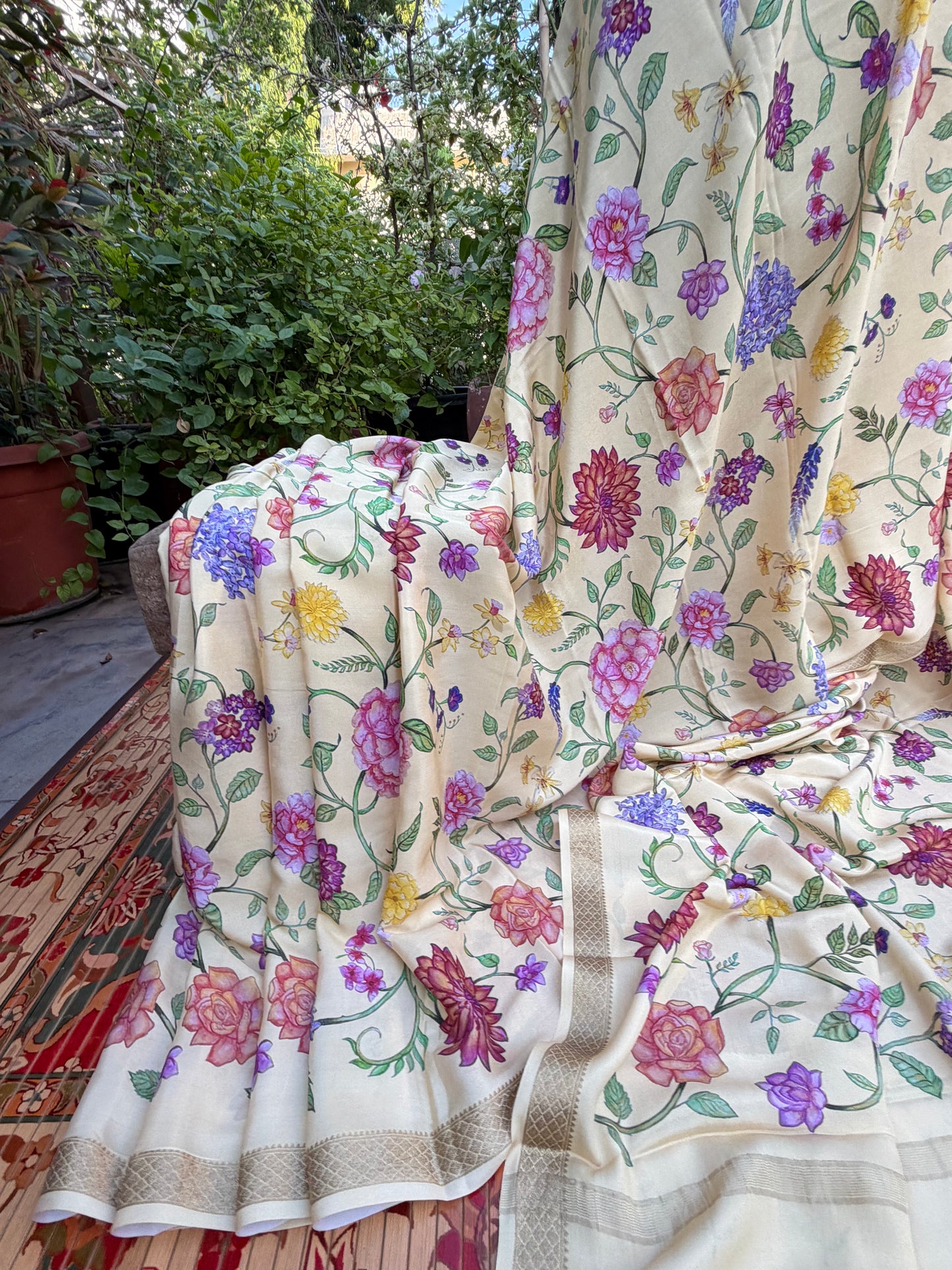 Pure crepe digital print saree