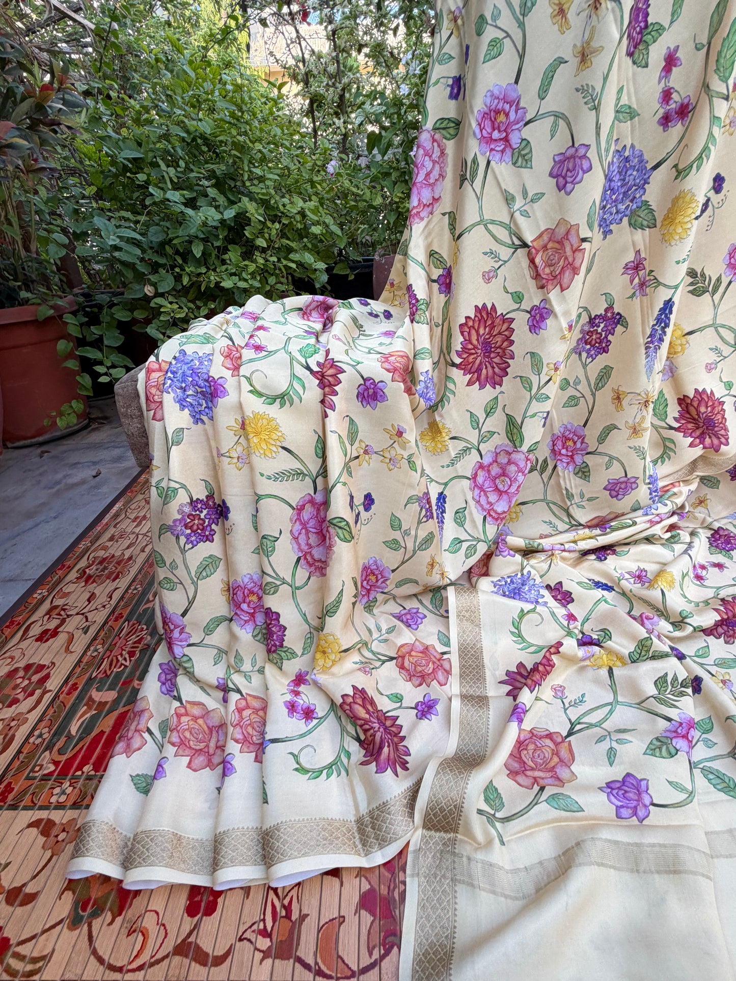 Pure crepe digital print saree
