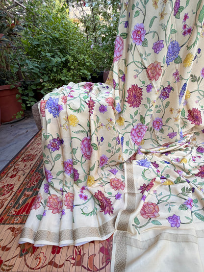 Pure crepe digital print saree