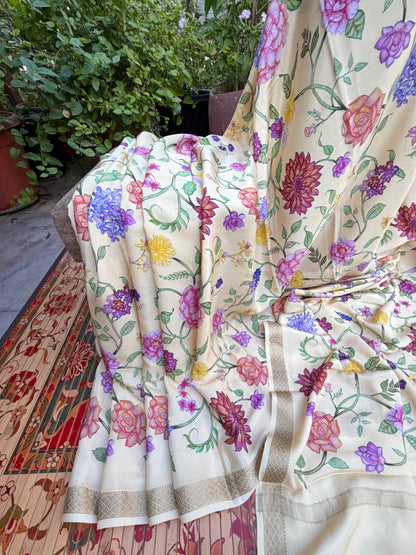 Pure crepe digital print saree