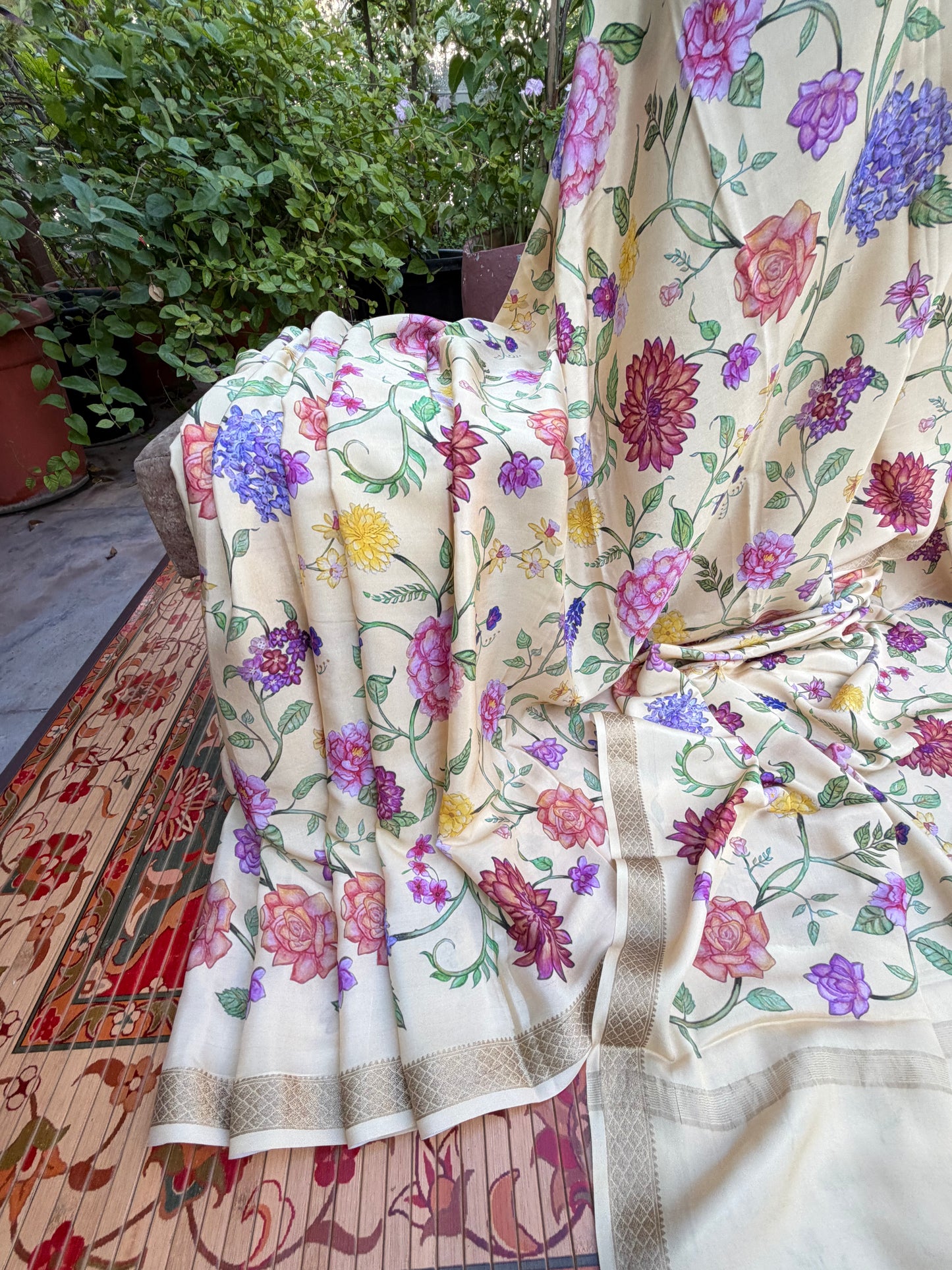 Pure crepe digital print saree
