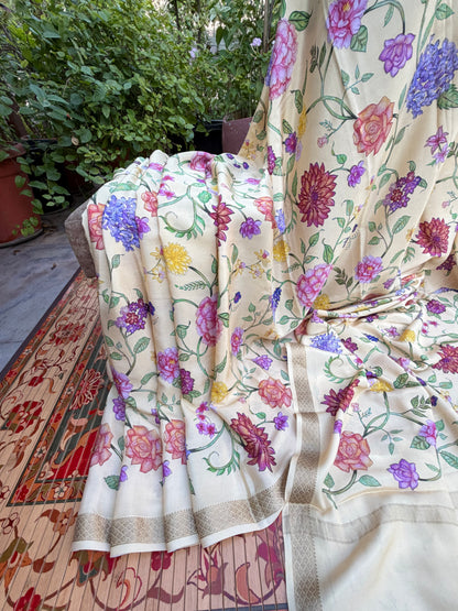 Pure crepe digital print saree