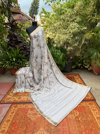 Pure crepe digital print saree