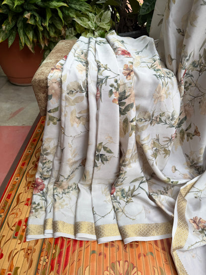 Pure crepe digital print saree