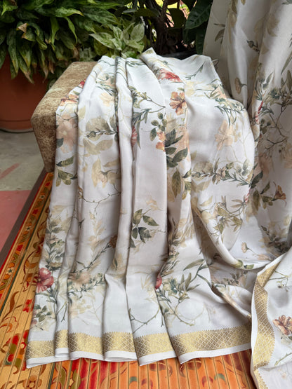 Pure crepe digital print saree