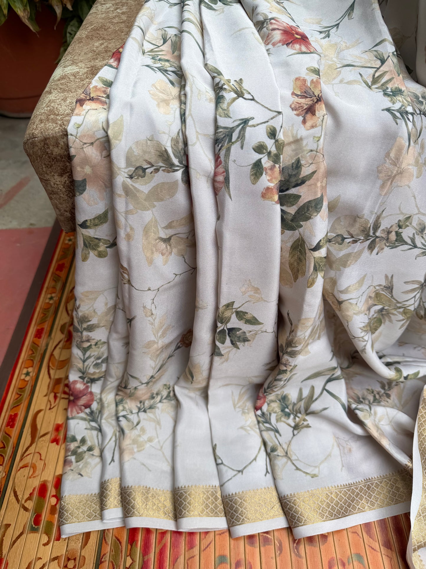 Pure crepe digital print saree
