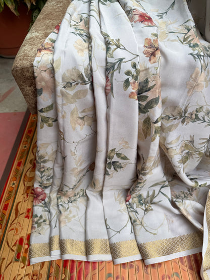 Pure crepe digital print saree