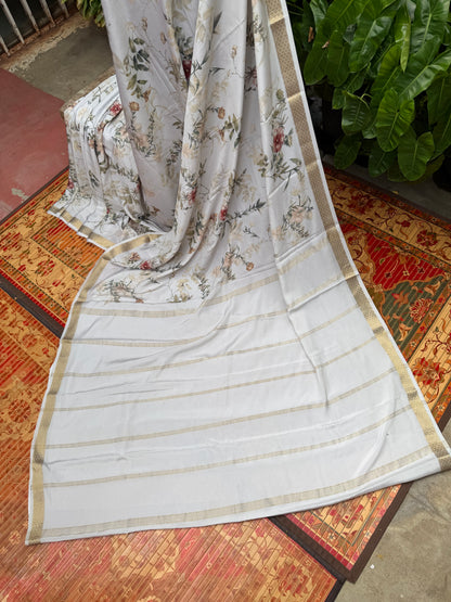 Pure crepe digital print saree
