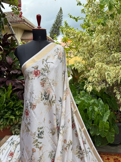 Pure crepe digital print saree