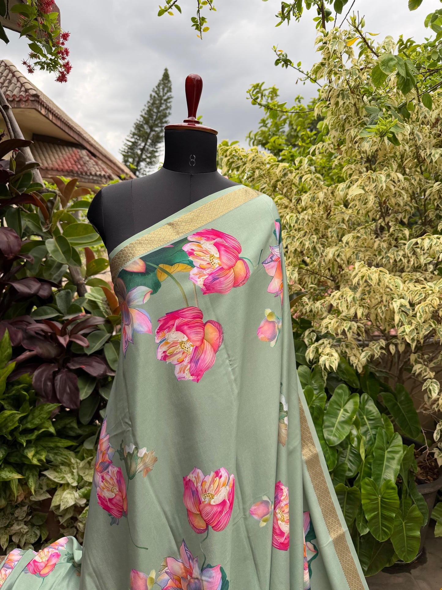 Pure crepe digital print saree