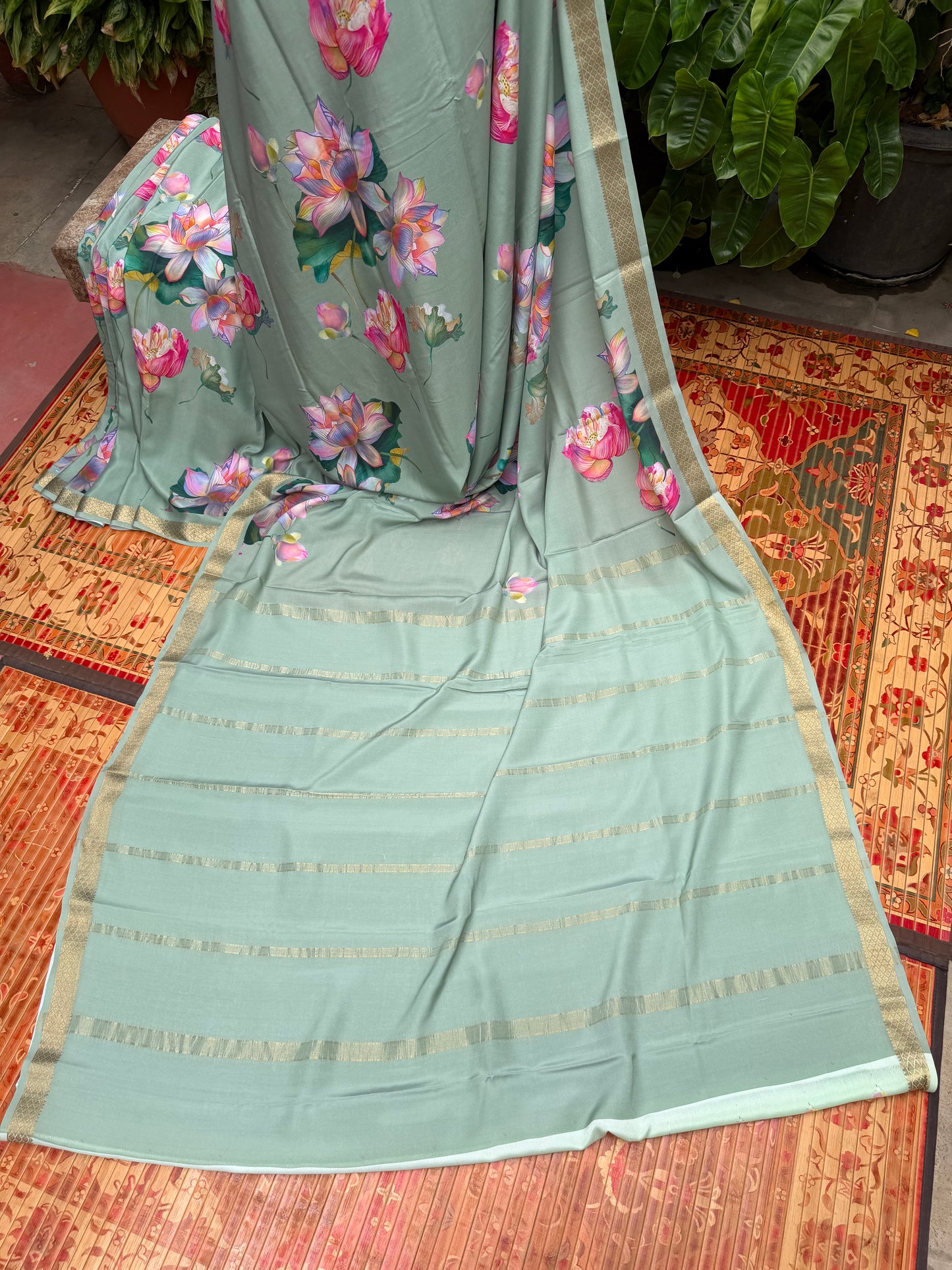 Pure crepe digital print saree