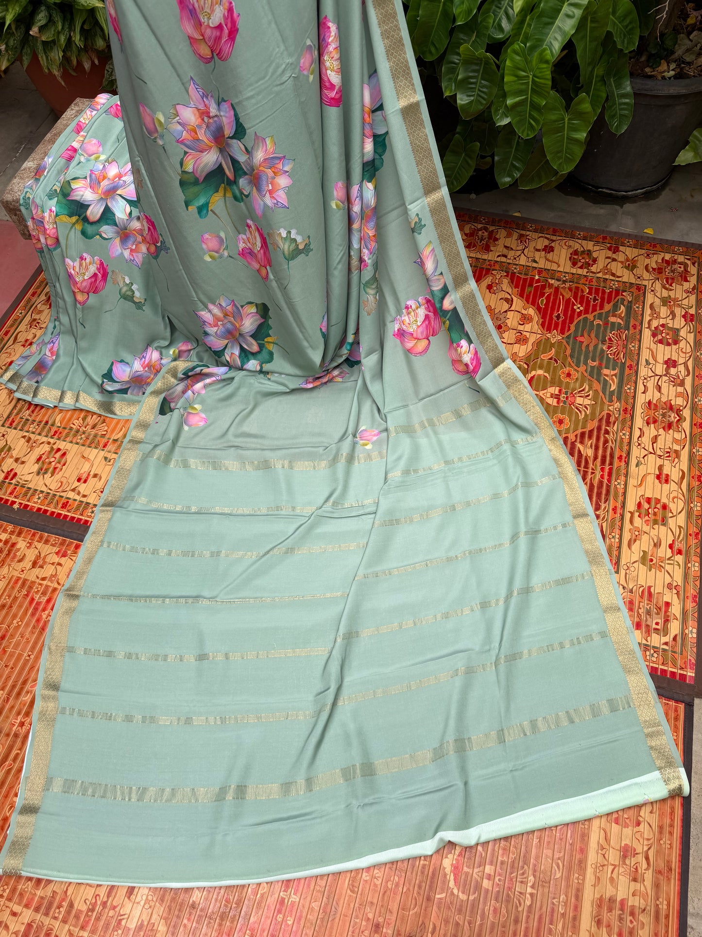 Pure crepe digital print saree