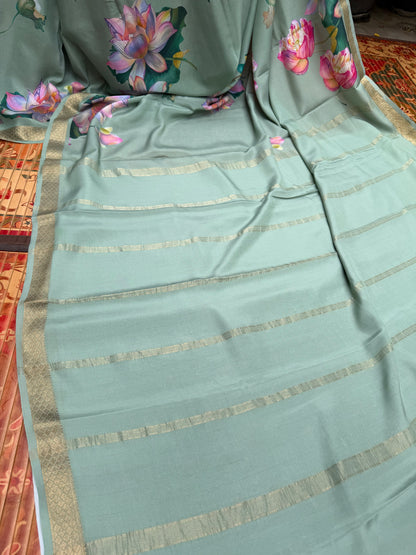 Pure crepe digital print saree