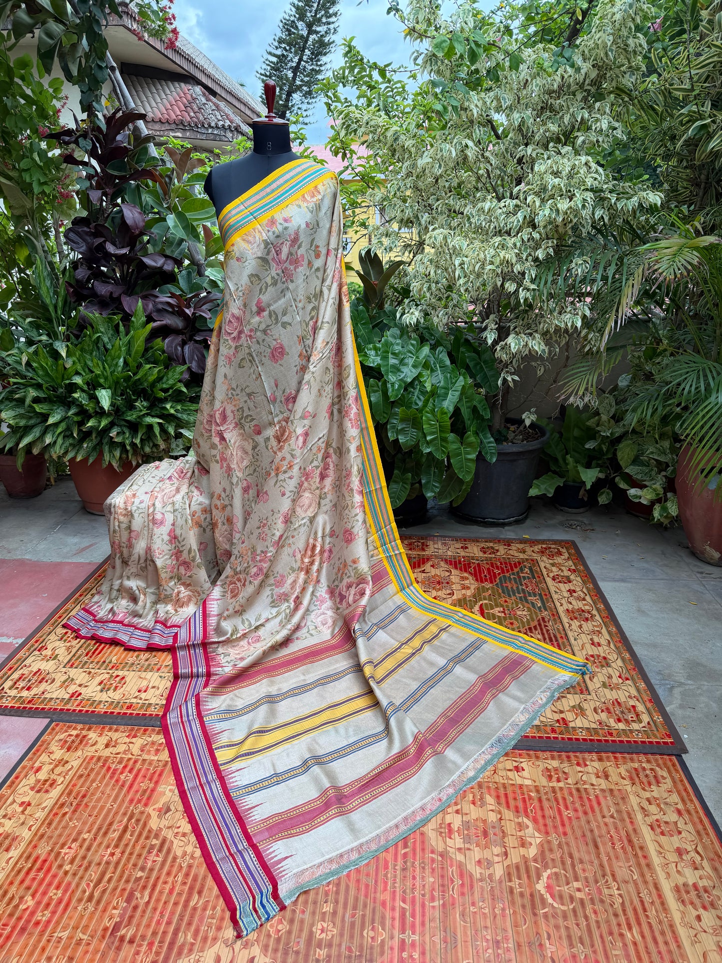 Vidarbha tussar digital print saree