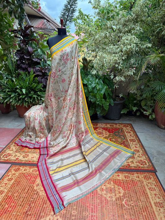 Vidarbha tussar digital print saree