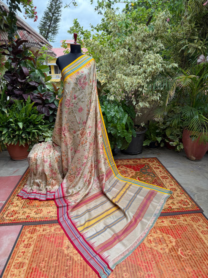 Vidarbha tussar digital print saree