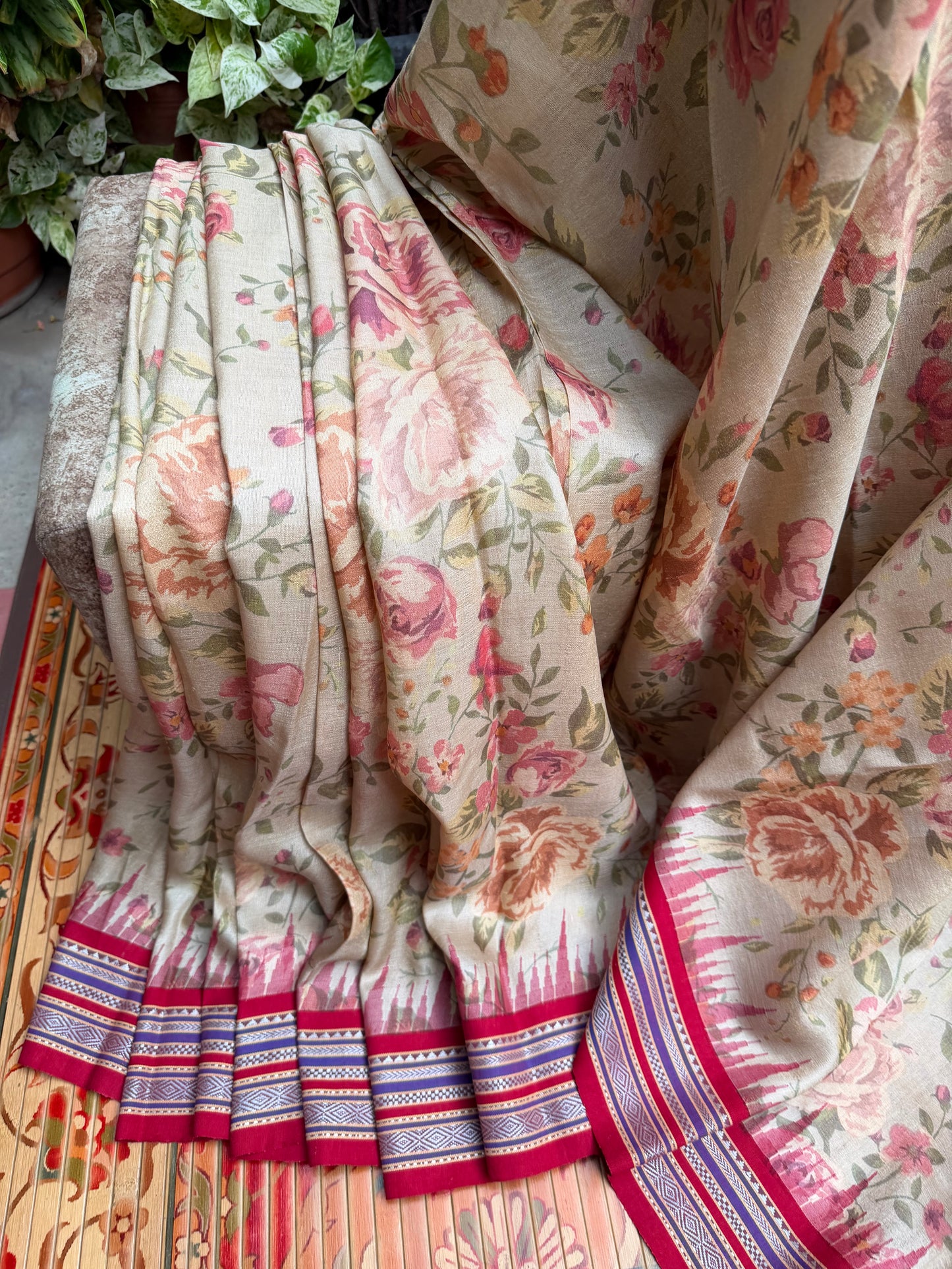 Vidarbha tussar digital print saree