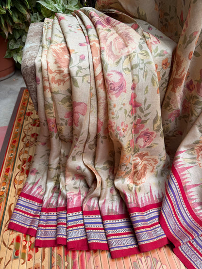 Vidarbha tussar digital print saree