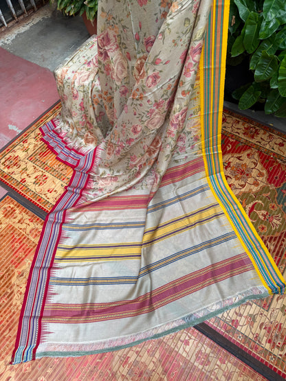 Vidarbha tussar digital print saree