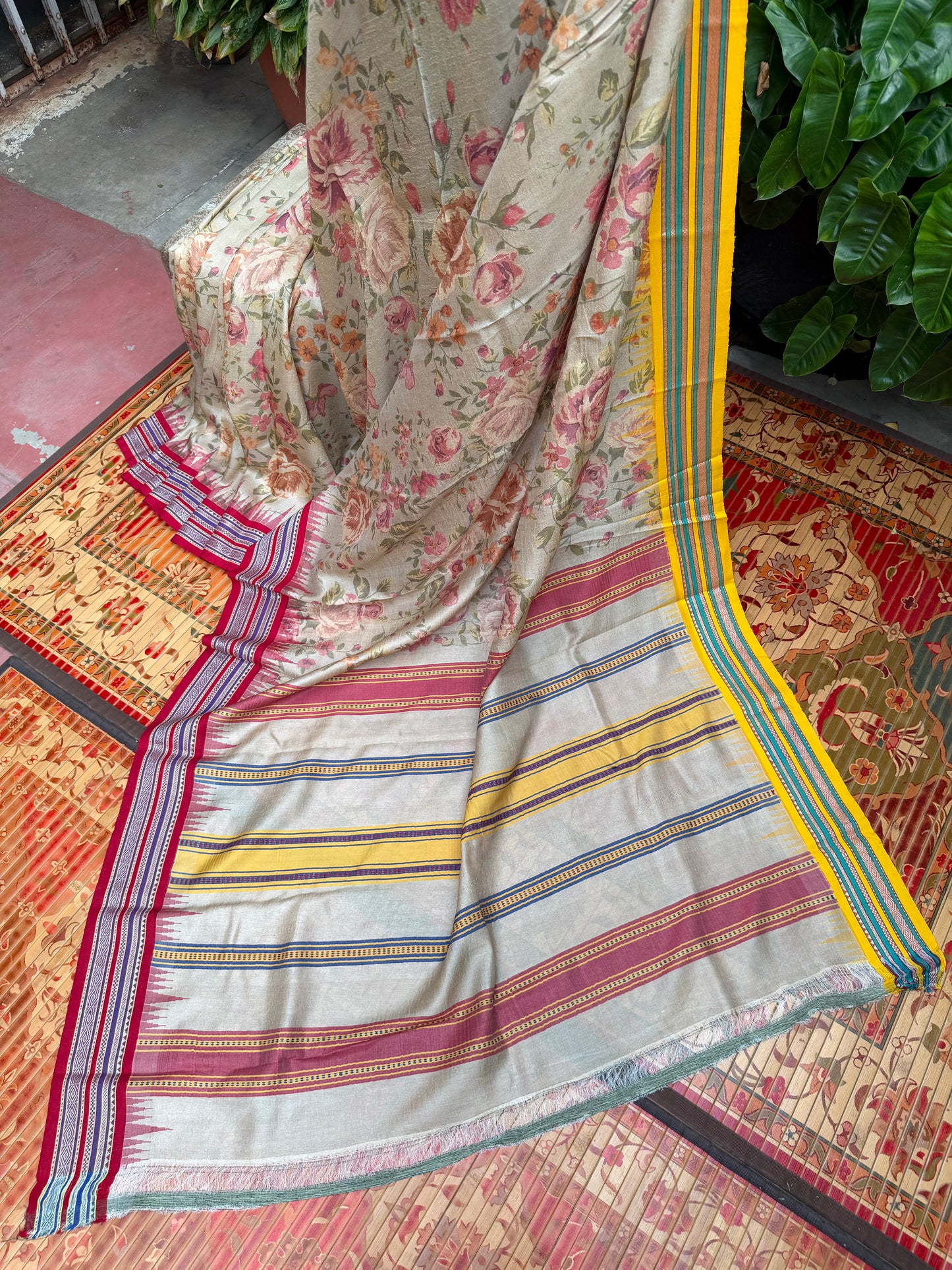 Vidarbha tussar digital print saree