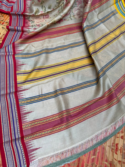 Vidarbha tussar digital print saree