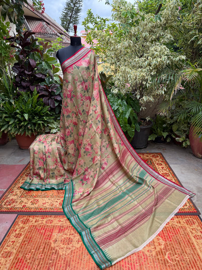 Vidarbha tussar digital print saree