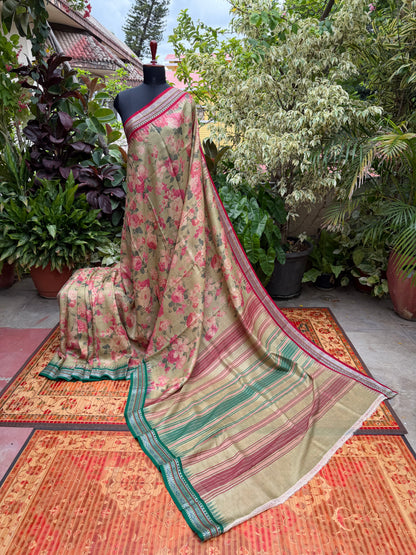 Vidarbha tussar digital print saree