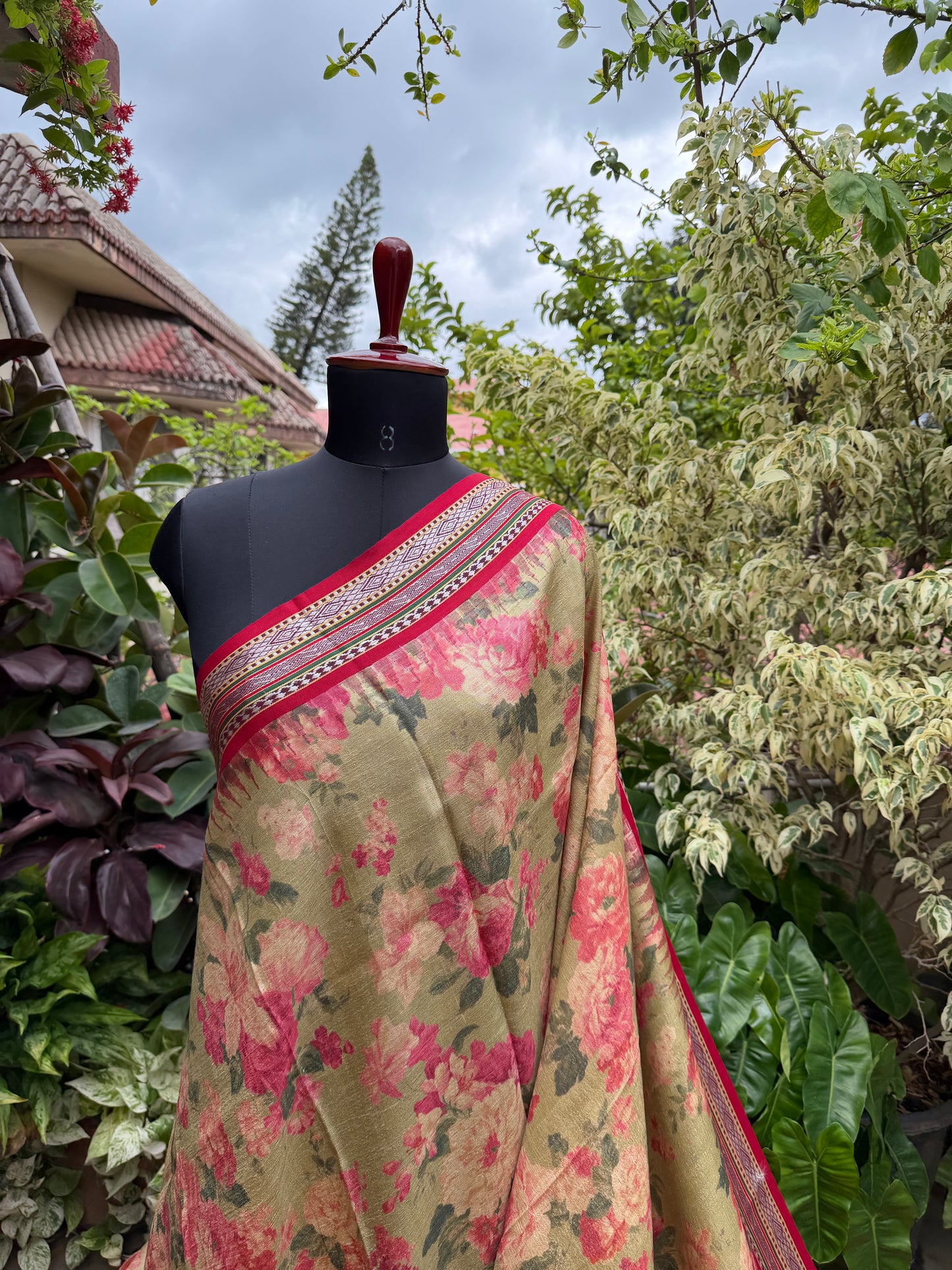 Vidarbha tussar digital print saree