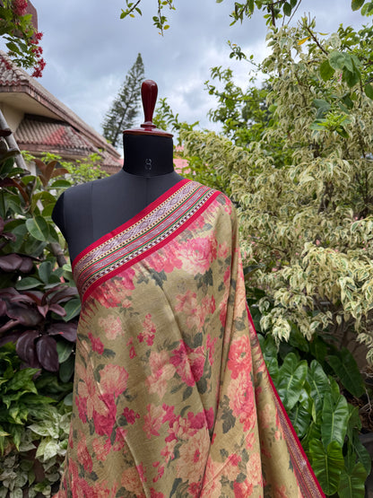 Vidarbha tussar digital print saree
