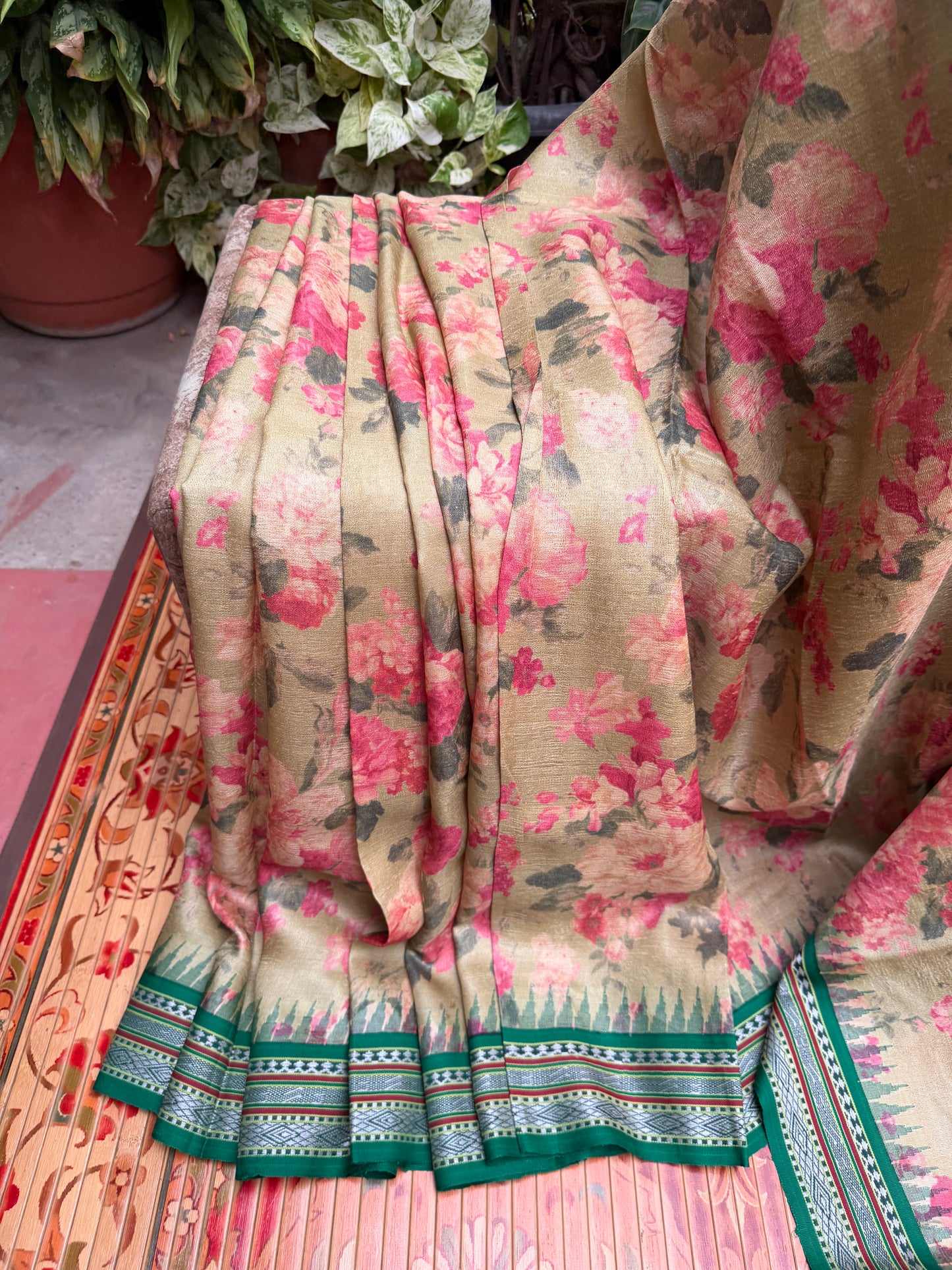 Vidarbha tussar digital print saree