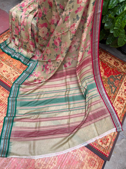 Vidarbha tussar digital print saree
