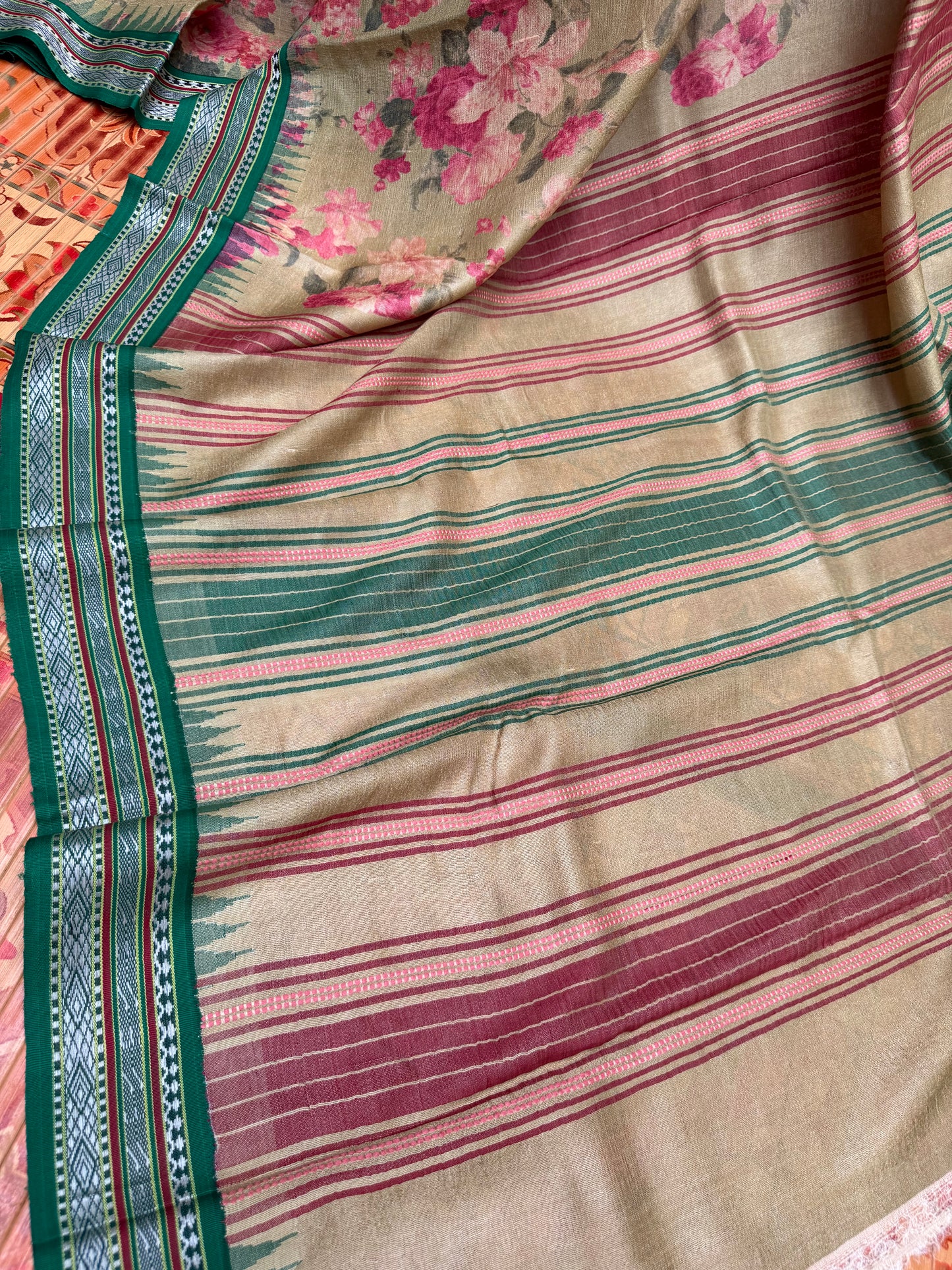 Vidarbha tussar digital print saree