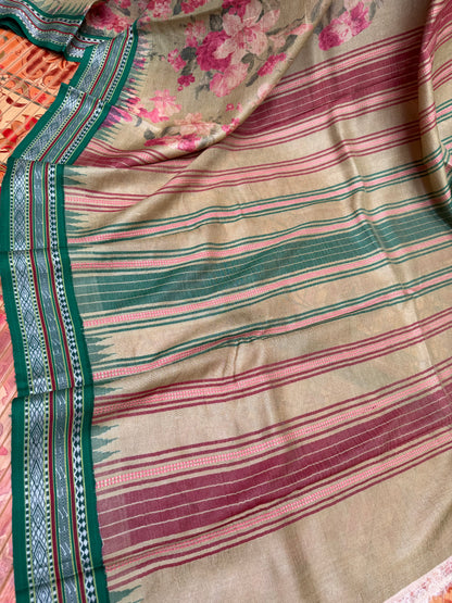 Vidarbha tussar digital print saree