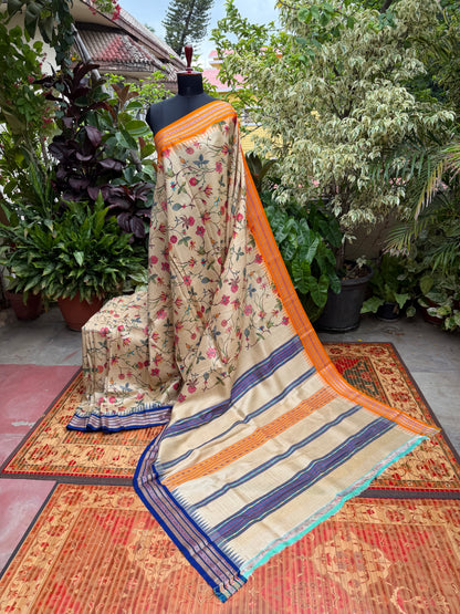 Pure silk hand-batik kurta and dupatta set