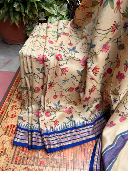 Pure silk hand-batik kurta and dupatta set