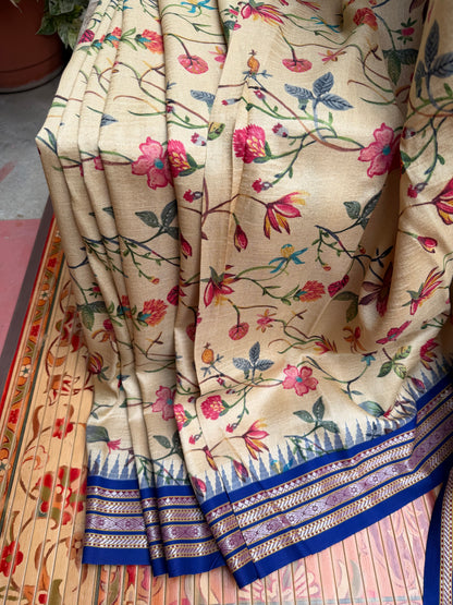 Pure silk hand-batik kurta and dupatta set