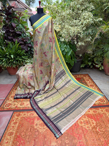 Vidarbha tussar digital print saree