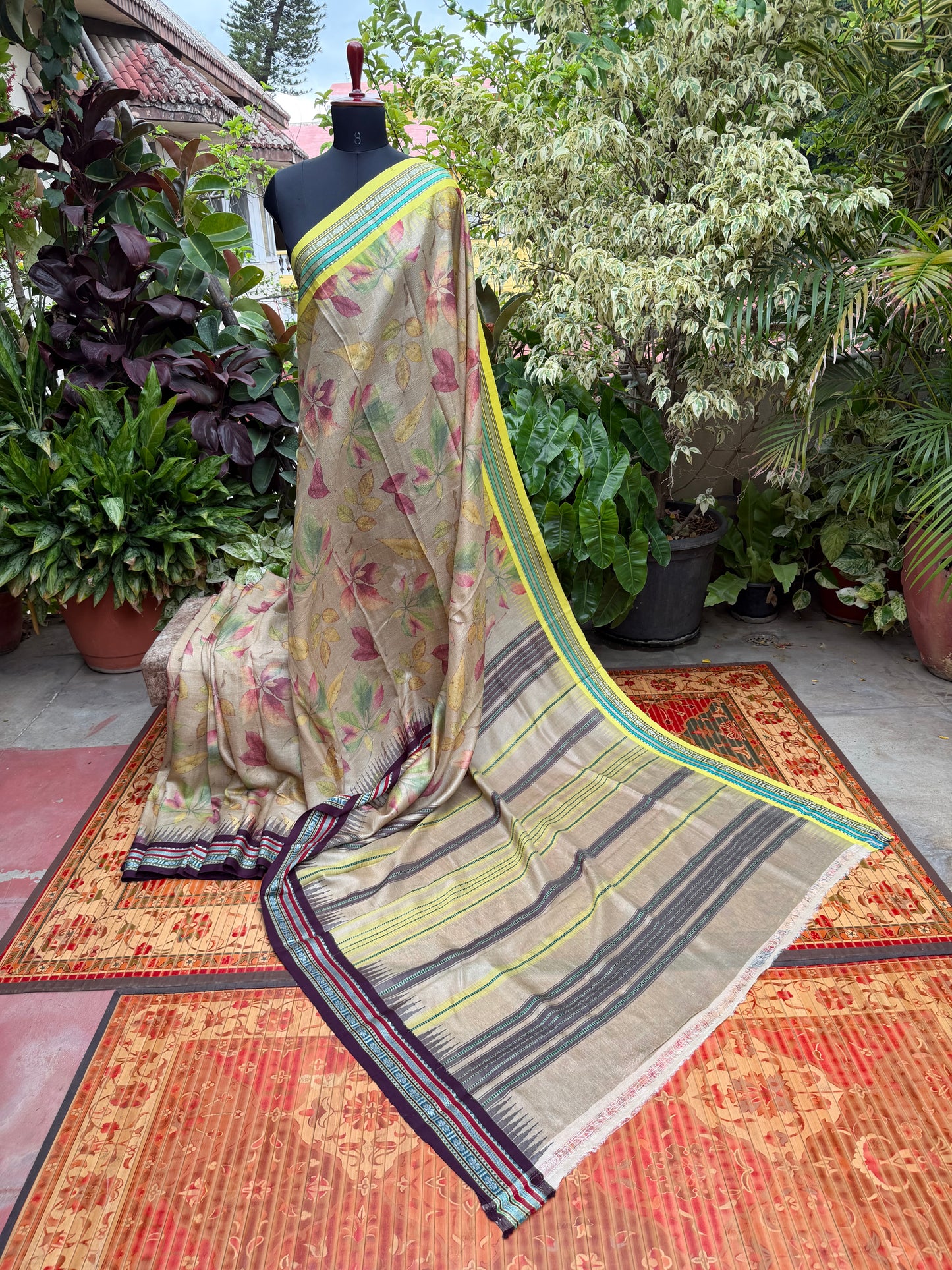 Vidarbha tussar digital print saree