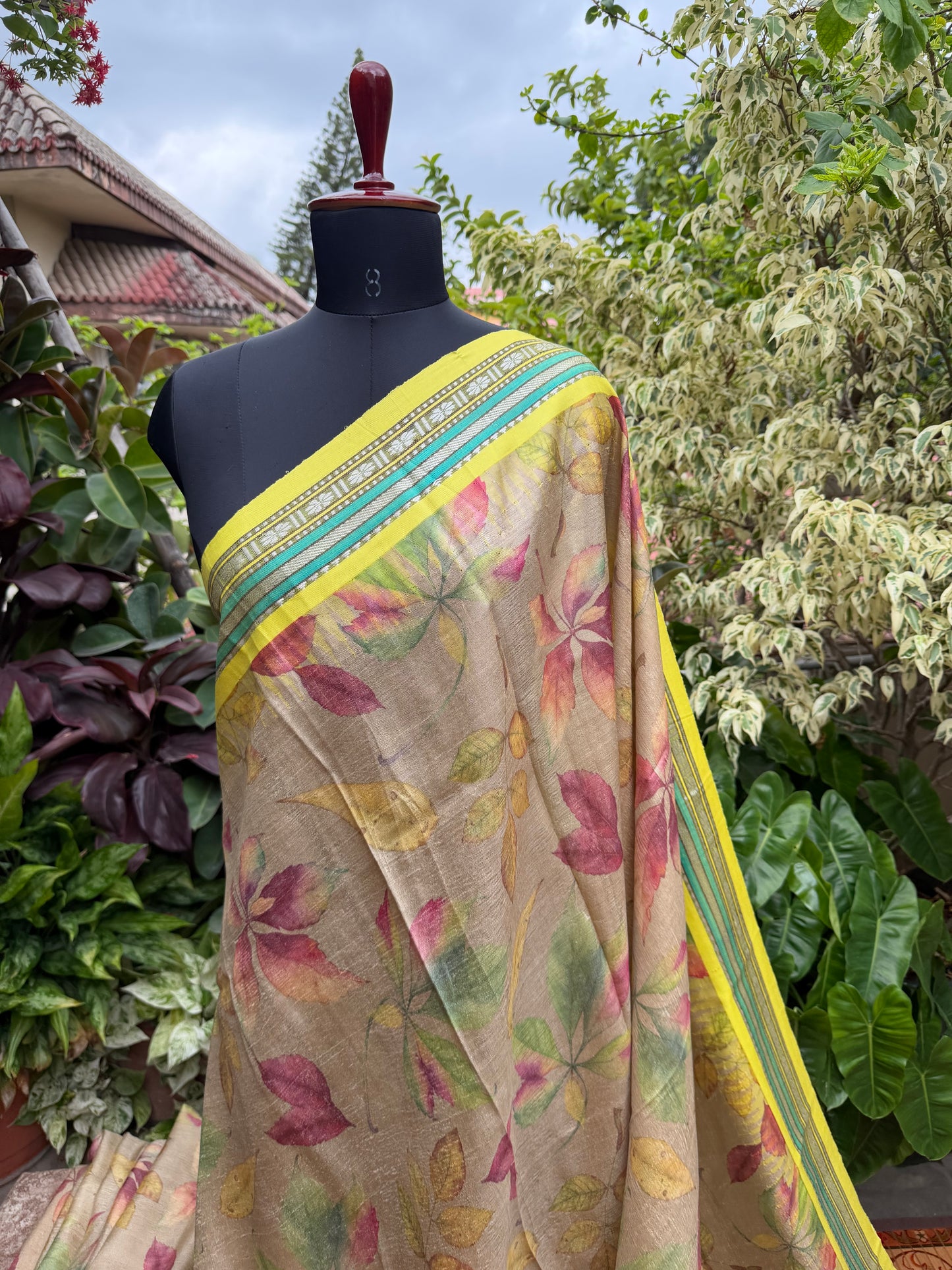 Vidarbha tussar digital print saree