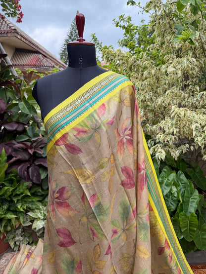 Vidarbha tussar digital print saree
