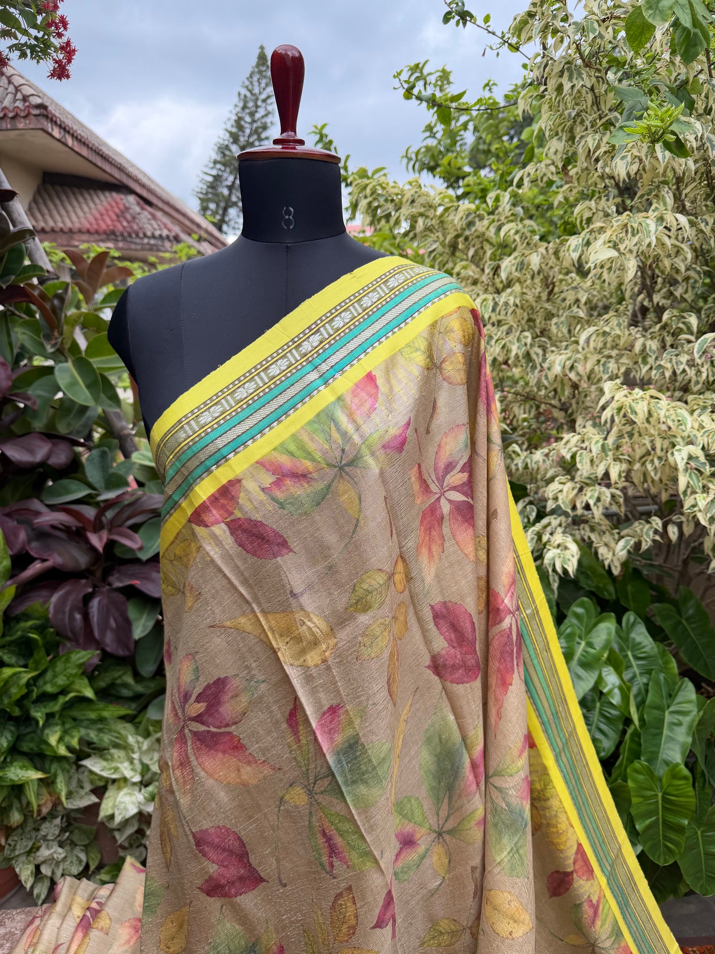 Vidarbha tussar digital print saree