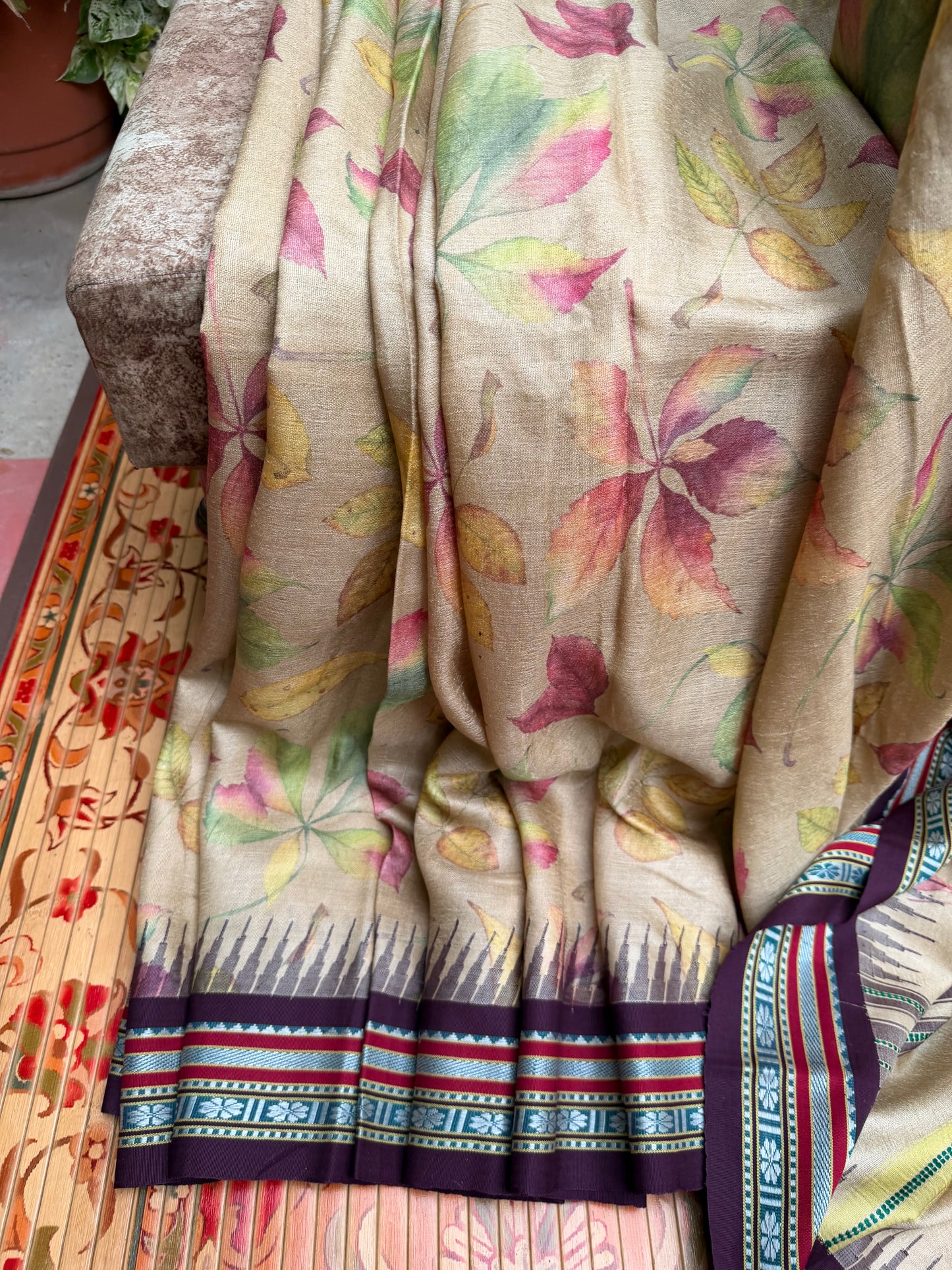 Vidarbha tussar digital print saree