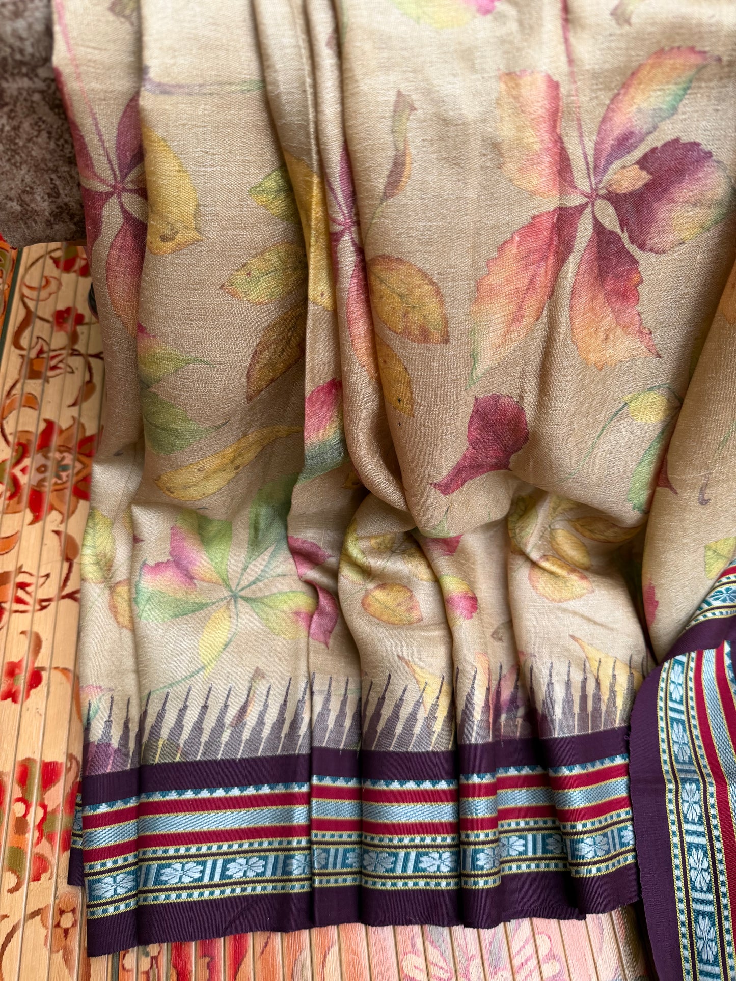 Vidarbha tussar digital print saree
