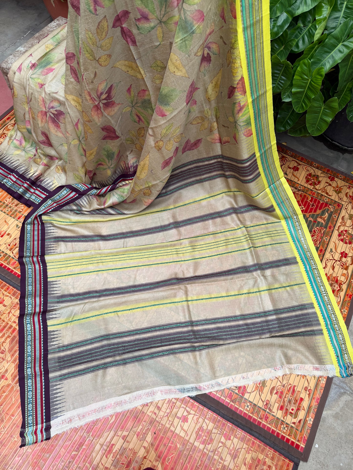 Vidarbha tussar digital print saree