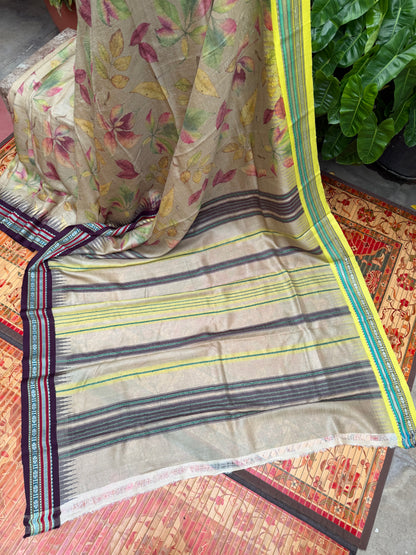 Vidarbha tussar digital print saree