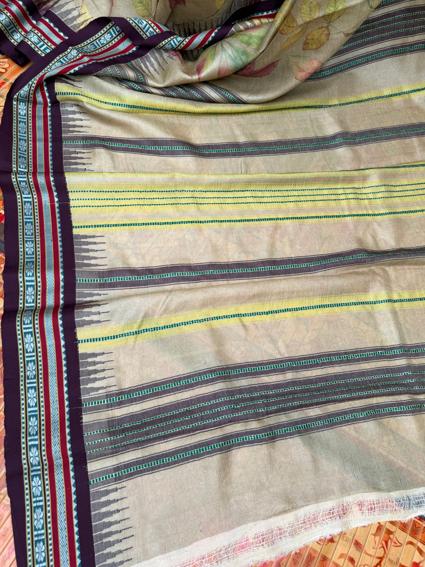 Vidarbha tussar digital print saree