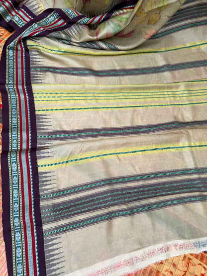 Vidarbha tussar digital print saree