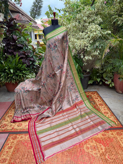 Vidarbha tussar digital print saree