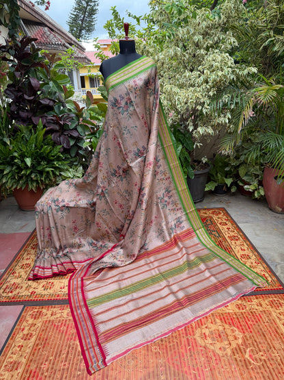 Vidarbha tussar digital print saree
