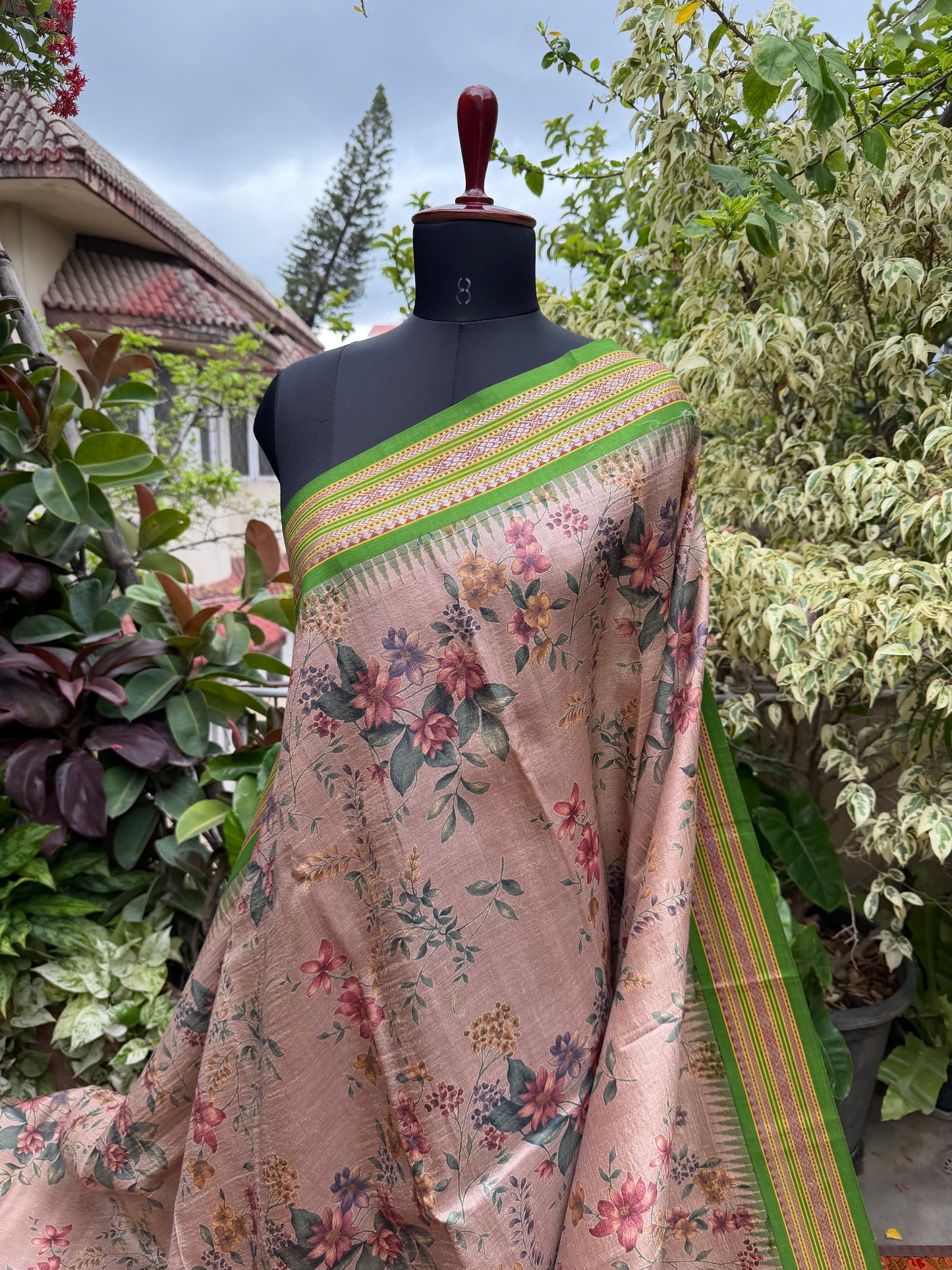 Vidarbha tussar digital print saree